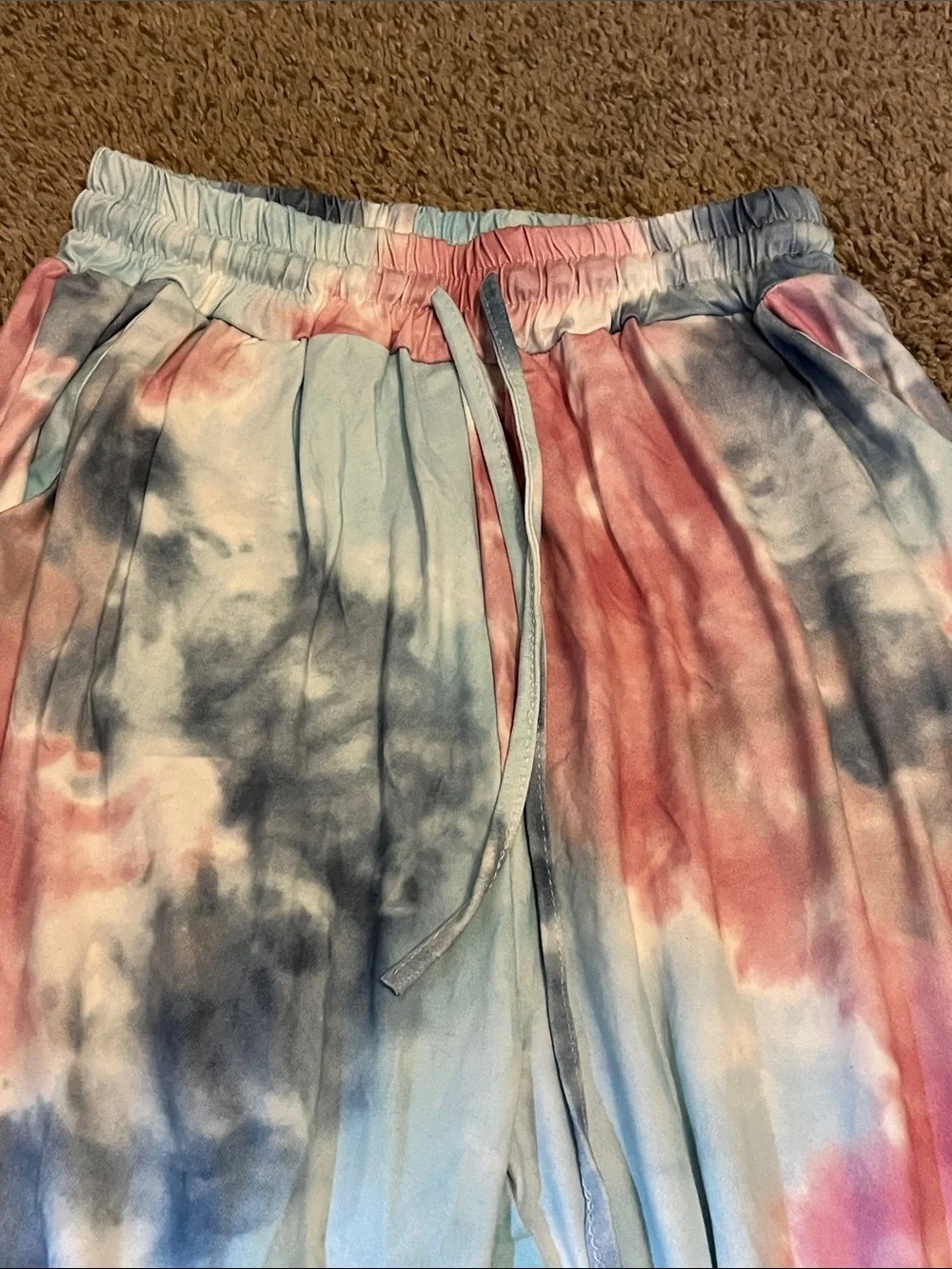 Tie-Dye Kids Pajama Set - Pink, Blue & Gray